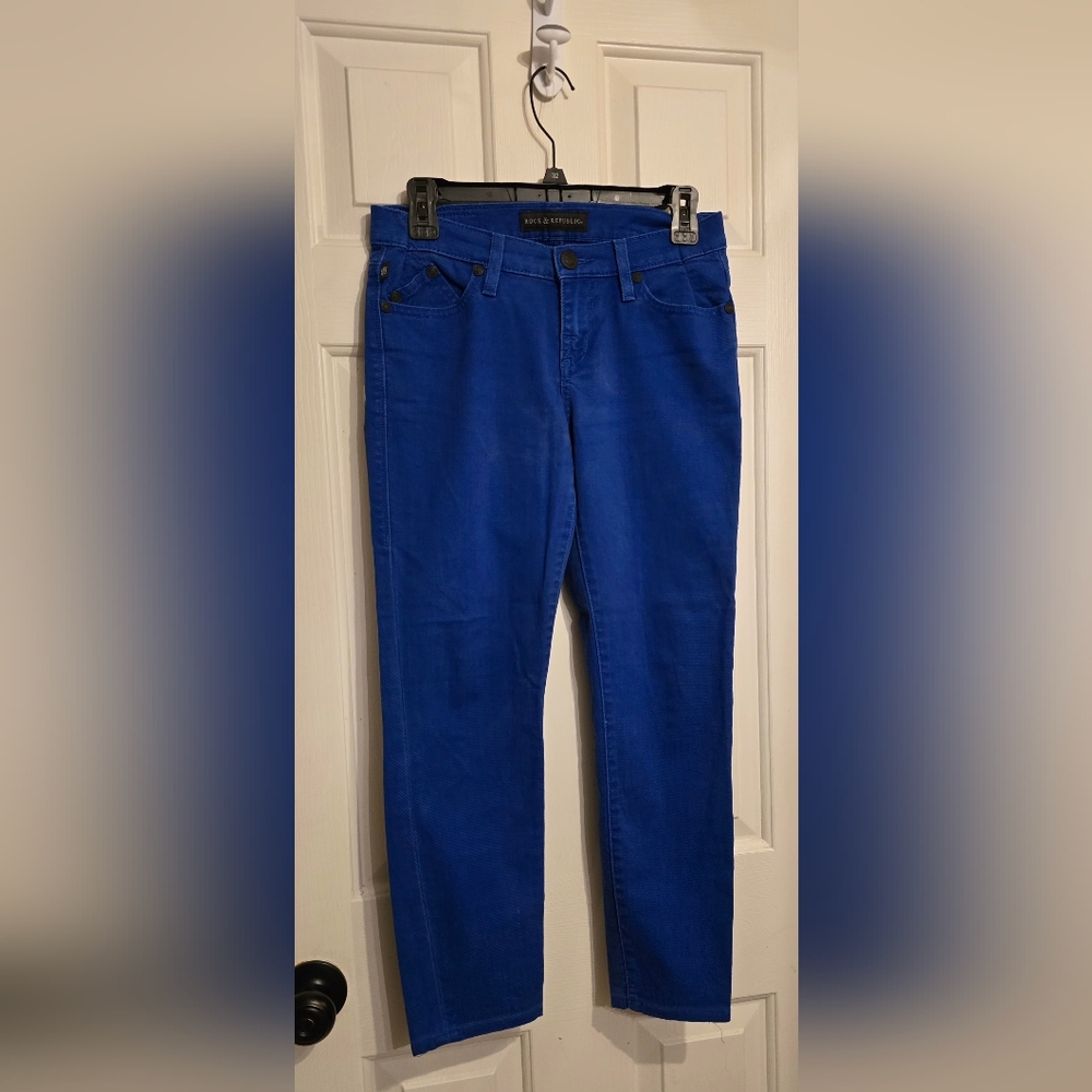Rock & Republic Royal Blue Ankle Jeans Size 4 Hamburg Edition